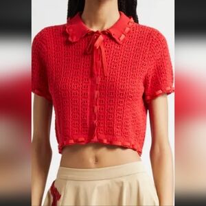 NWOT CING A SEPT GENEVIA CROCHET TOP  ,SZ:SMALL